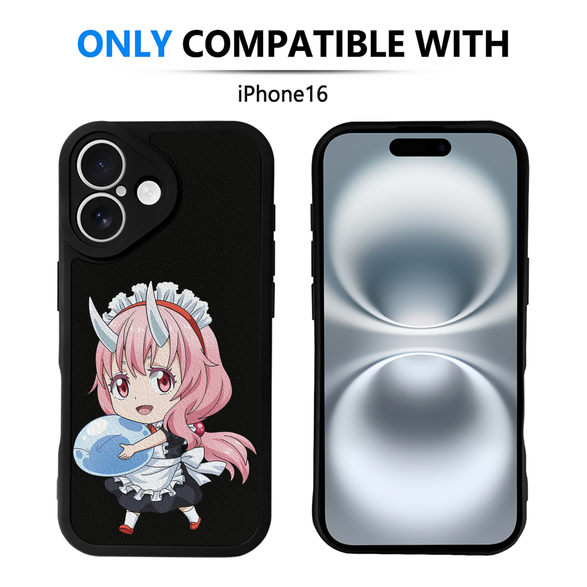 （画像用） 転スラ Regarding Reincarnated to Slime 【iPhone 16シリーズ対応】シリコンスマホケース（レザー調） 材質：シリコン
